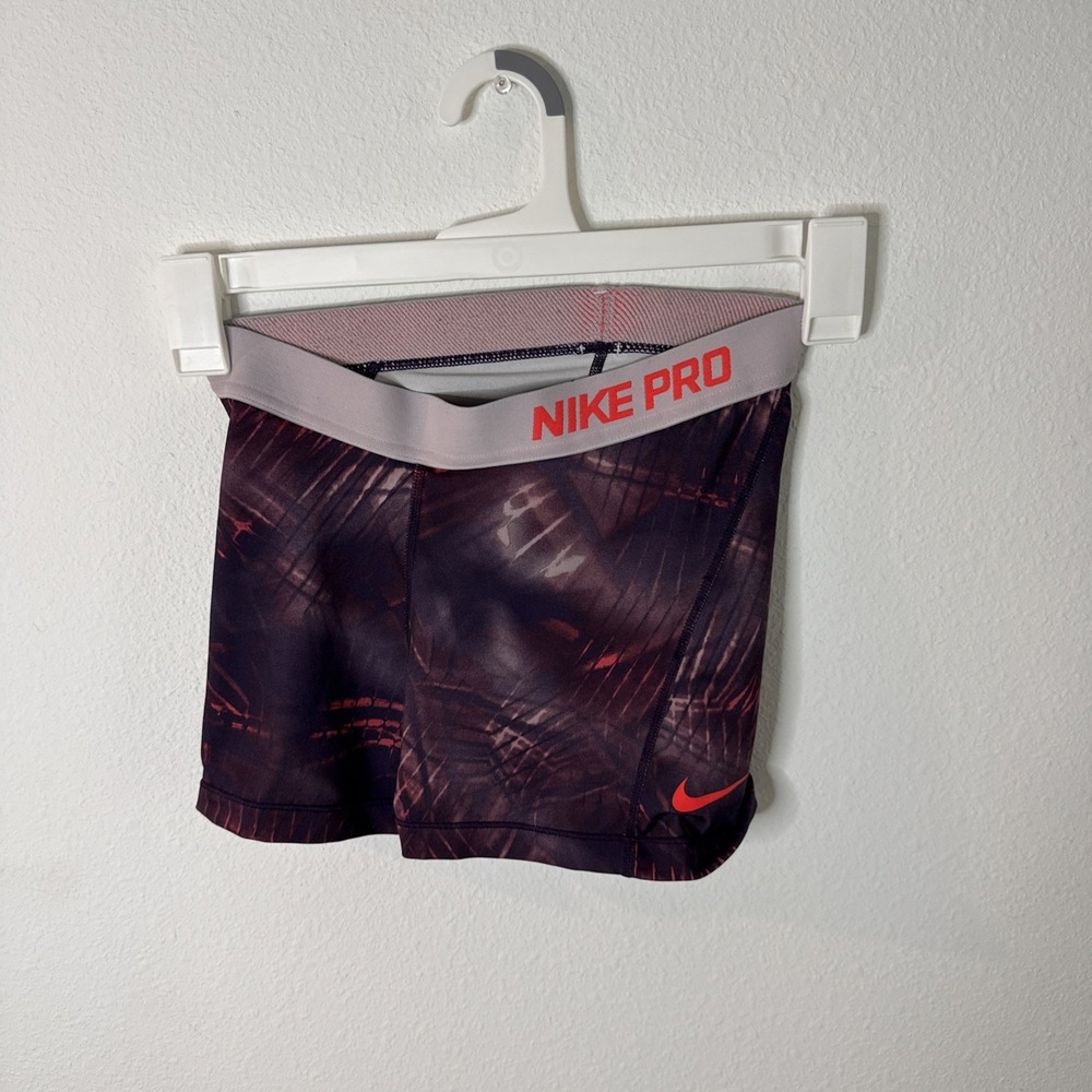 Nike Pro 3" Shorts Women's Size S tie dye pink Dri-Fit Tight Gym workout bike